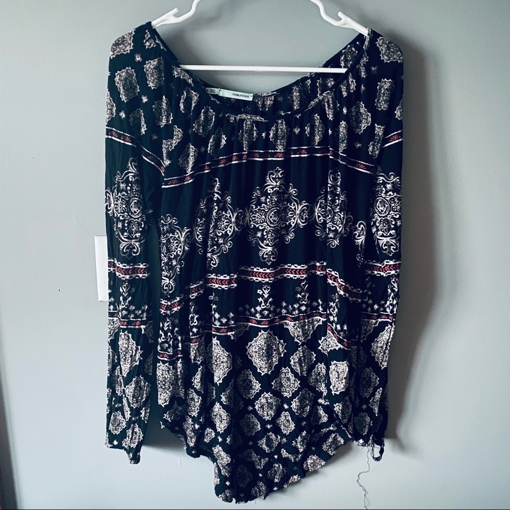 Maurices boho printed blouse